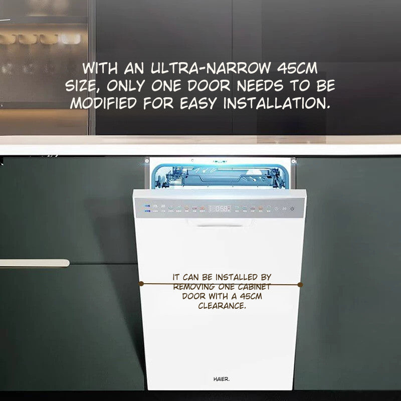 Haier X11S Double‑Sided Embedded Dishwasher with 14‑Set Snow‑White Finish