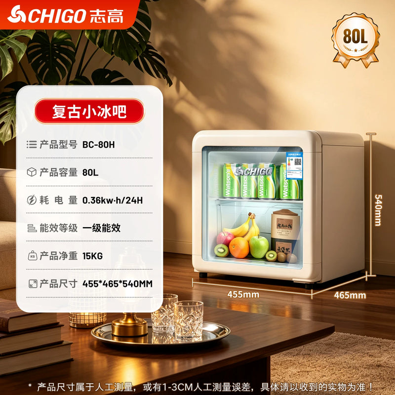 Beverage Refrigerator Transparent Display Wine Cabinet
