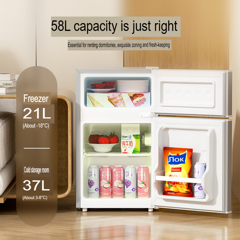 Hyundai BCD-58A116 58L Small Refrigerator with Double Doors for Rental and Dormitory