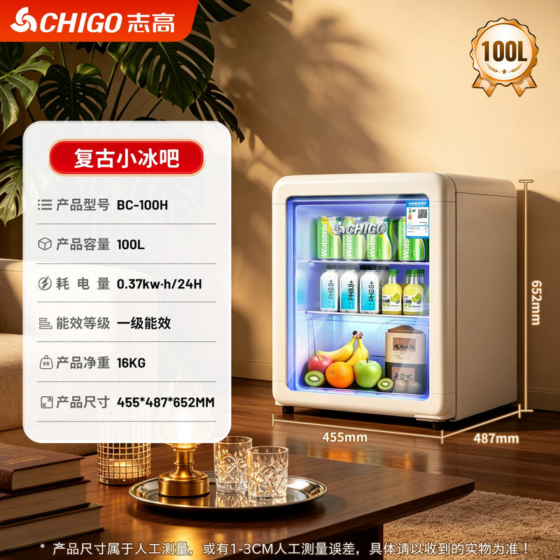 Beverage Refrigerator Transparent Display Wine Cabinet