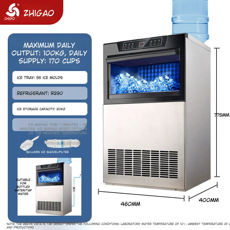 Chigo Commercial Automatic Square Ice Maker Machine for Coffee Tea Shops "Contact for Price"