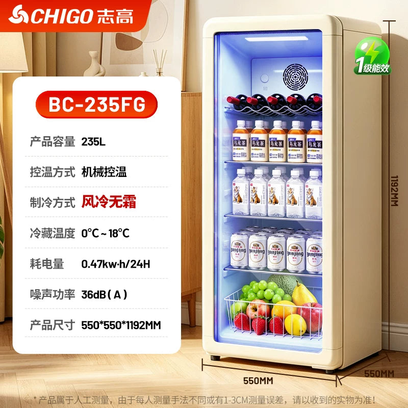 Beverage Refrigerator Transparent Display Wine Cabinet