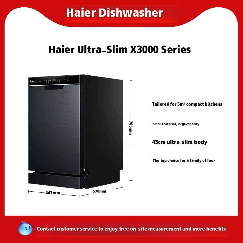 Pre-Order Haier X11S Double‑Sided 14‑Set Embedded Ultra‑Narrow Dishwasher Snow White