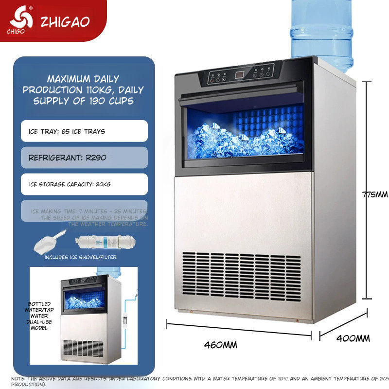 Chigo Commercial Automatic Square Ice Maker Machine for Coffee Tea Shops "Contact for Price"