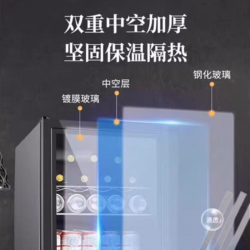 Chigo Ice Bar Compact Beverage Refrigerator, Transparent Door, Lockable