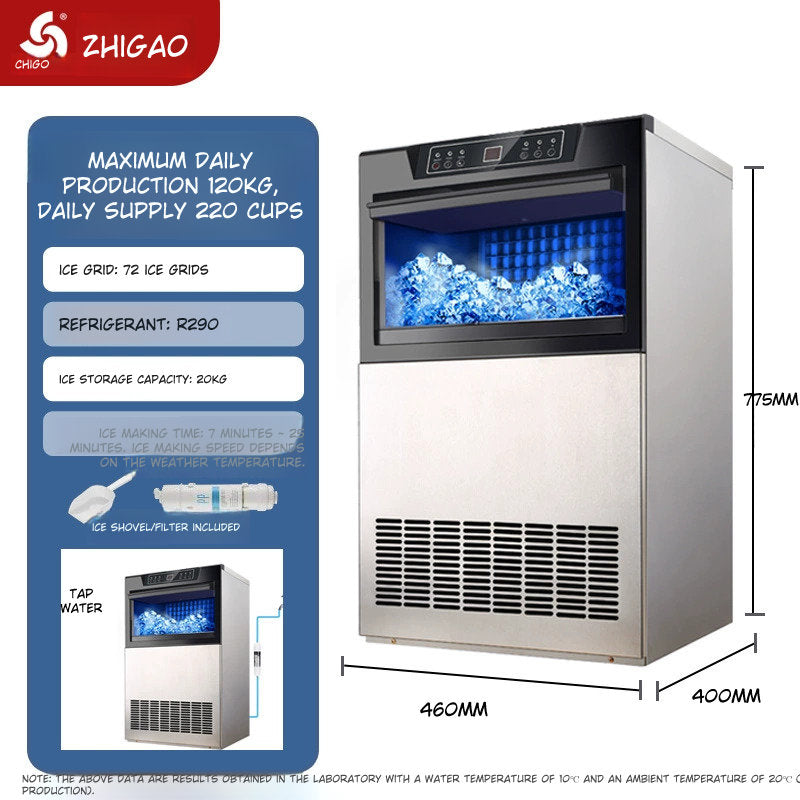 Chigo Commercial Automatic Square Ice Maker Machine for Coffee Tea Shops "Contact for Price"