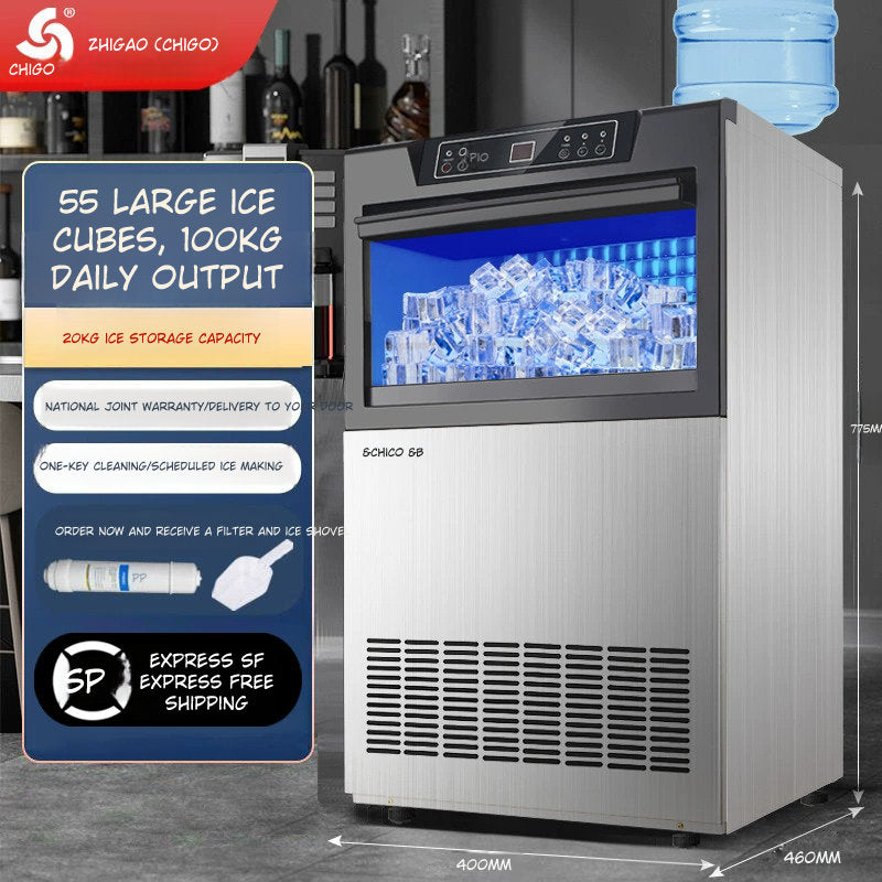 Chigo Commercial Automatic Square Ice Maker Machine for Coffee Tea Shops "Contact for Price"