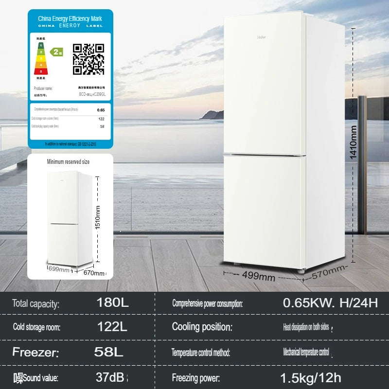 Haier BCD-180LHC200GL 180L 2-Door White Refrigerator 1Yr Warranty Commercial Use