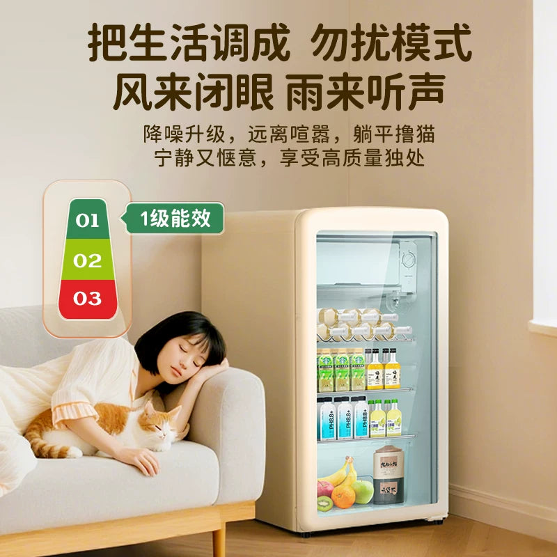 Beverage Refrigerator Transparent Display Wine Cabinet