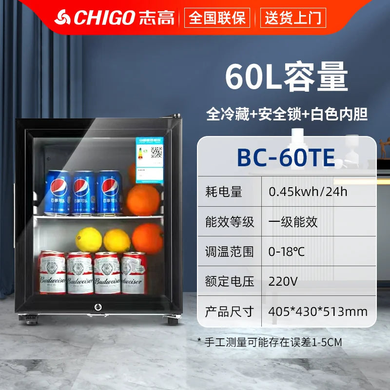 Beverage Refrigerator Transparent Display Wine Cabinet