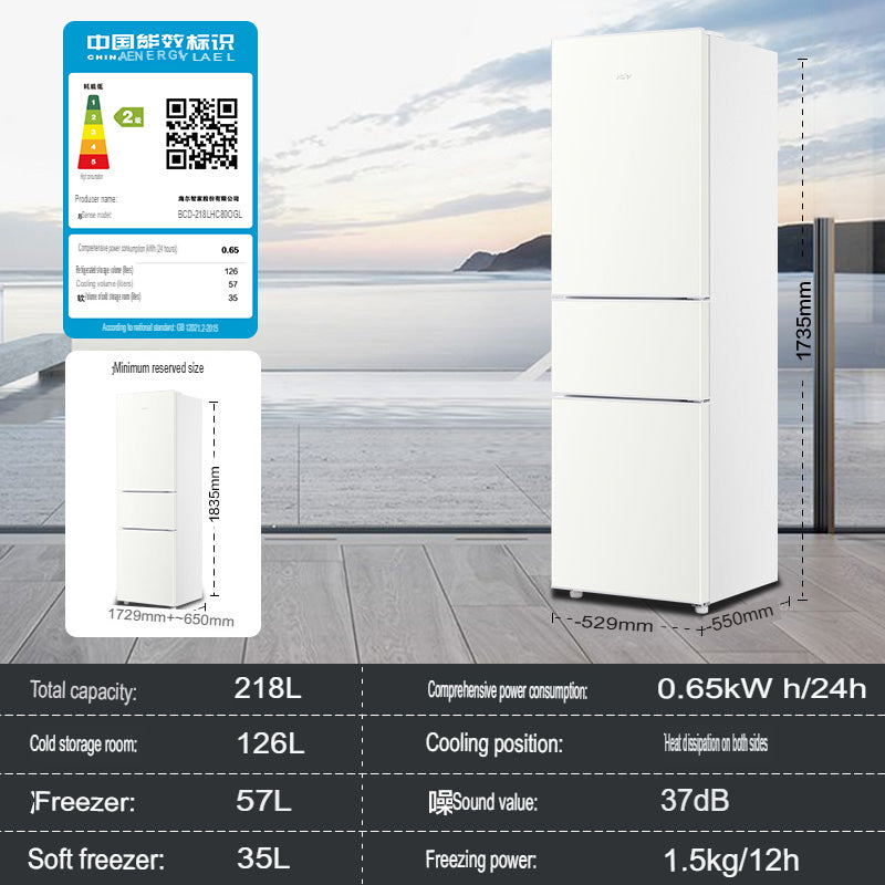 Haier BCD-218LHC300GL 218L Three Door Refrigerator 2Yrs Warranty