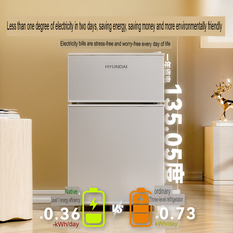 Hyundai BCD-58A116 58L Small Refrigerator with Double Doors for Rental and Dormitory