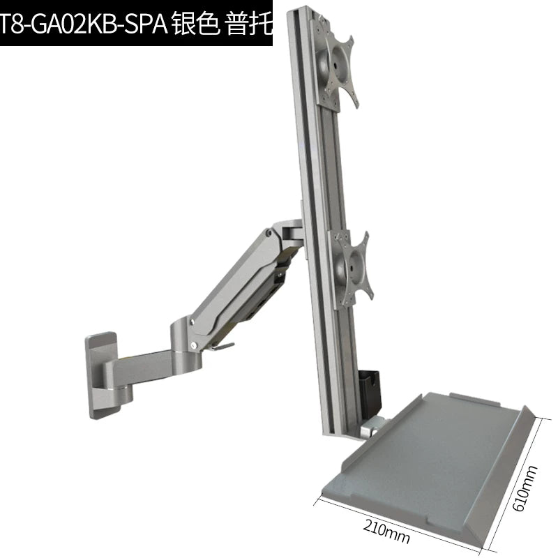Heavy-Duty Dual-Screen Pneumatic Monitor Wall Mount