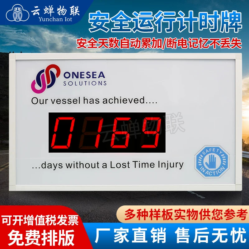 Indoor Safety Production Running Days Electronic Digital Display LED Board
