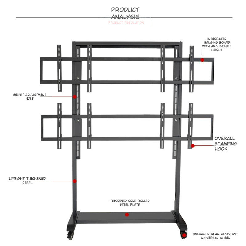 Premium 2X2 Splicing Screen Bracket for 40-65 Inch Four‑Screen Setup