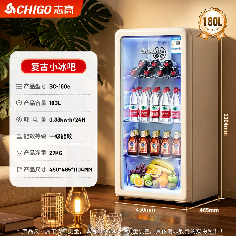 Beverage Refrigerator Transparent Display Wine Cabinet