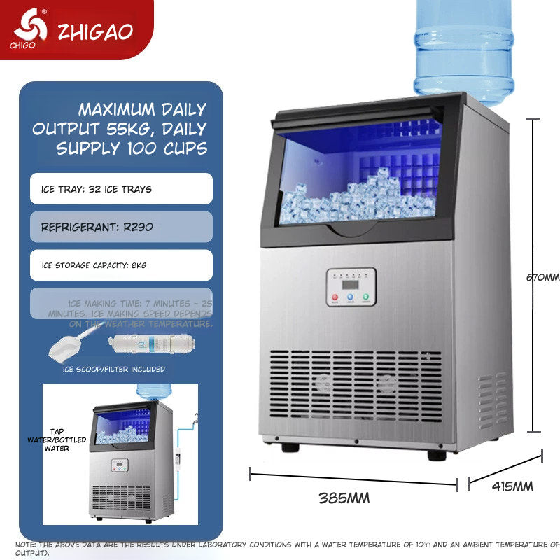 Chigo Commercial Automatic Square Ice Maker Machine for Coffee Tea Shops "Contact for Price"