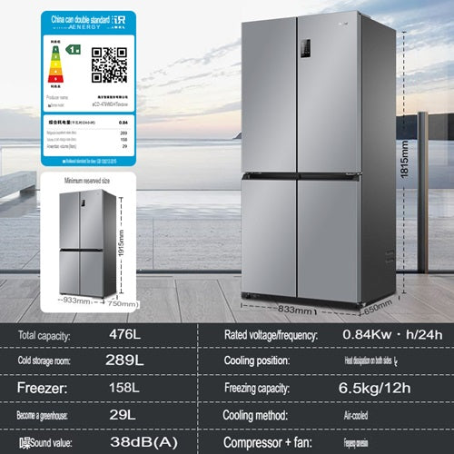 Haier BCD-476WGHTDEDXM 476 Nett Litres  Energy Saving Fridge 4 Door 1Yr Warranty Commercial Use