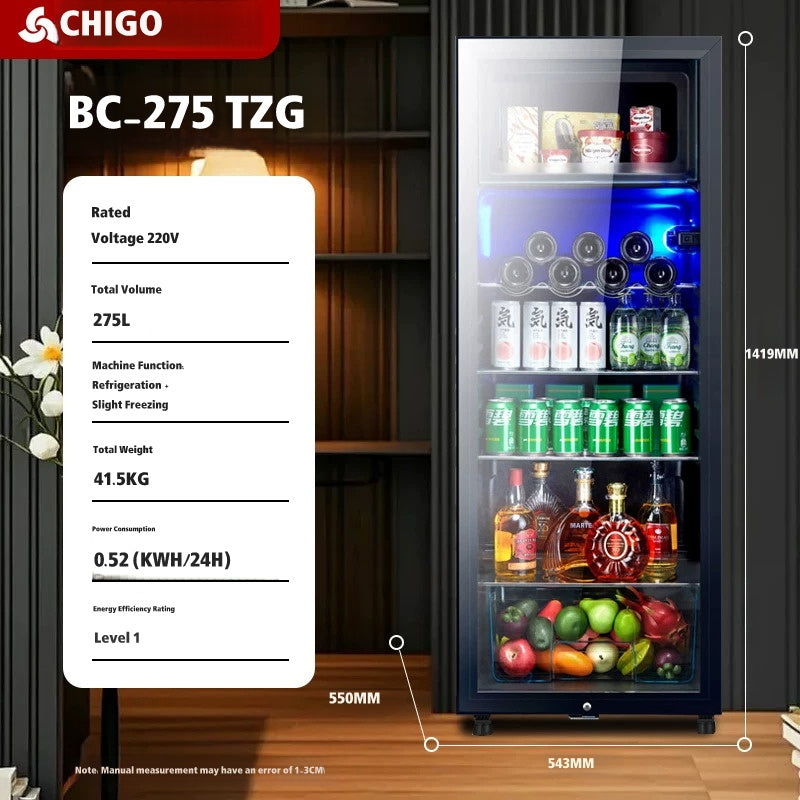 Chigo Ice Bar Compact Beverage Chiller with Transparent Glass Door - Lion City Company