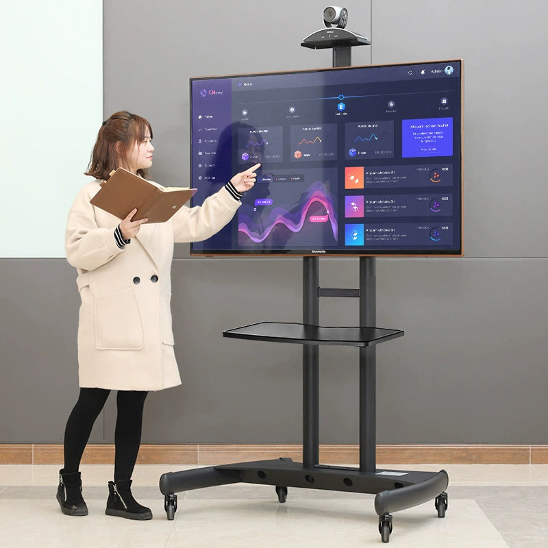 Premium Universal Mobile TV Floor Stand with Wheels for LCD LED Displays