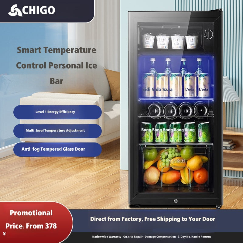 Chigo Ice Bar Compact Beverage Chiller with Transparent Glass Door - Lion City Company