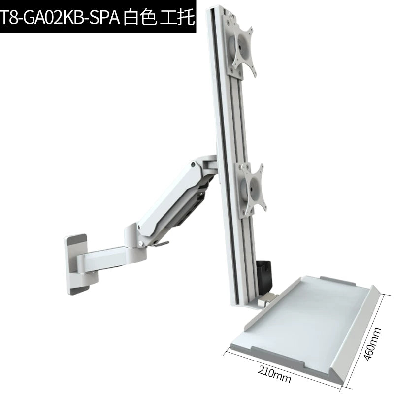Heavy-Duty Dual-Screen Pneumatic Monitor Wall Mount