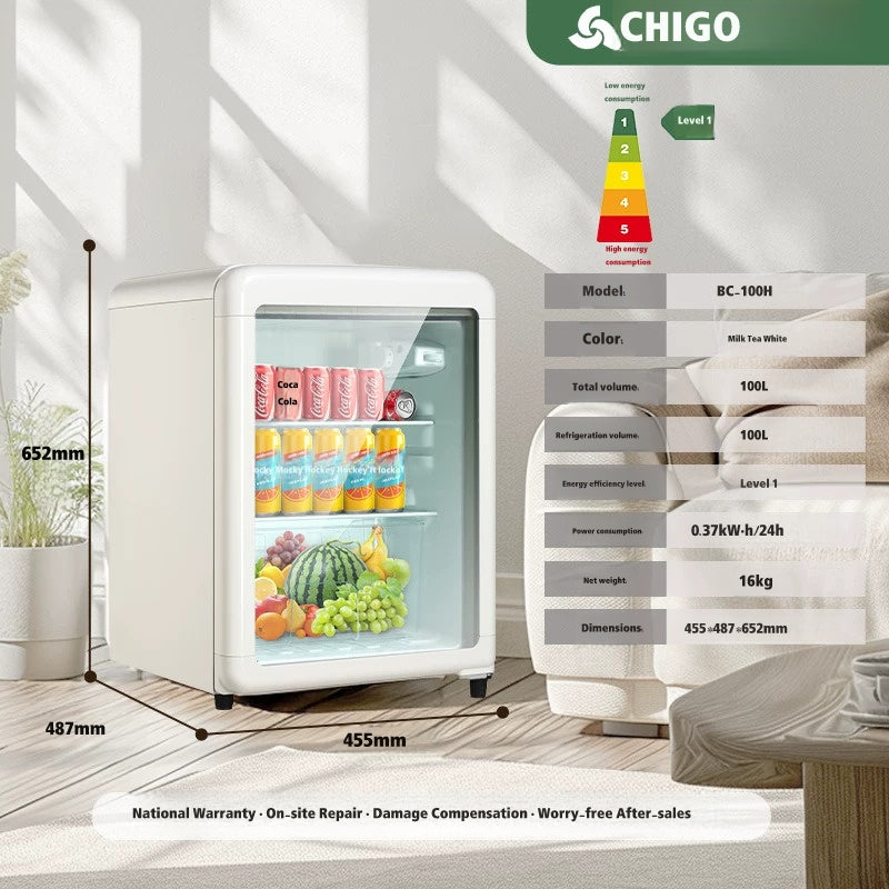 Chigo Ice Bar Compact Beverage Chiller with Transparent Glass Door - Lion City Company