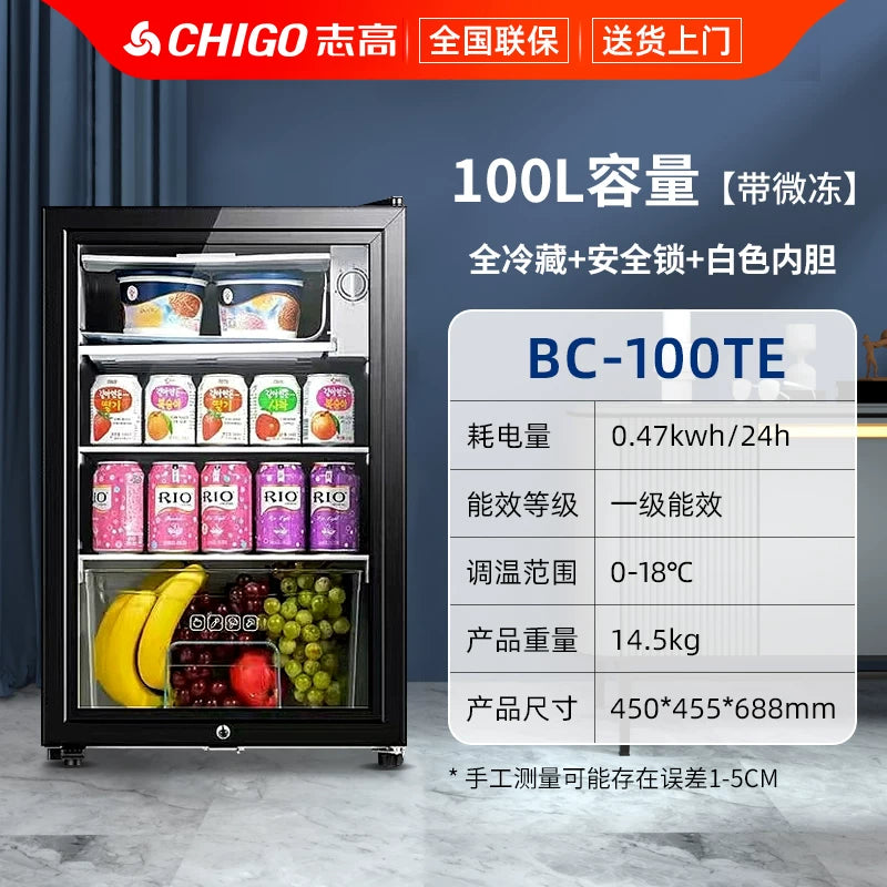 Beverage Refrigerator Transparent Display Wine Cabinet