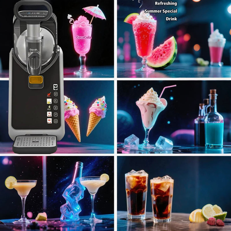 Commercial Automatic Snow Melting Machine Smoothie Slush Maker High Efficiency Cooling System - Lion City Company