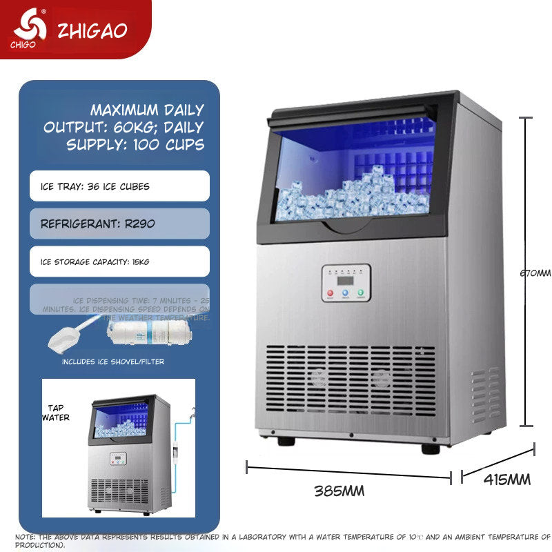 Chigo Commercial Automatic Square Ice Maker Machine for Coffee Tea Shops "Contact for Price"