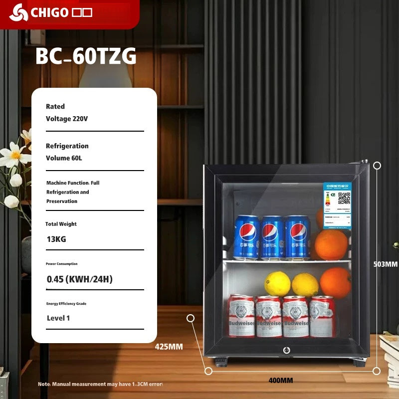 Chigo Ice Bar Compact Beverage Chiller with Transparent Glass Door - Lion City Company