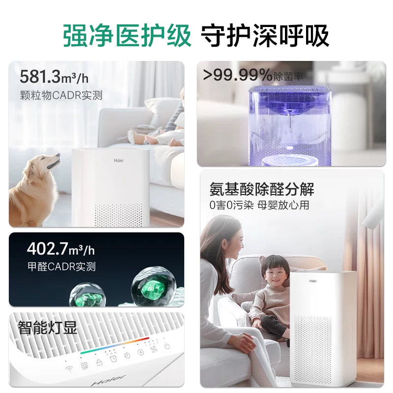 Household Air Purifier with Negative Ion Generator White