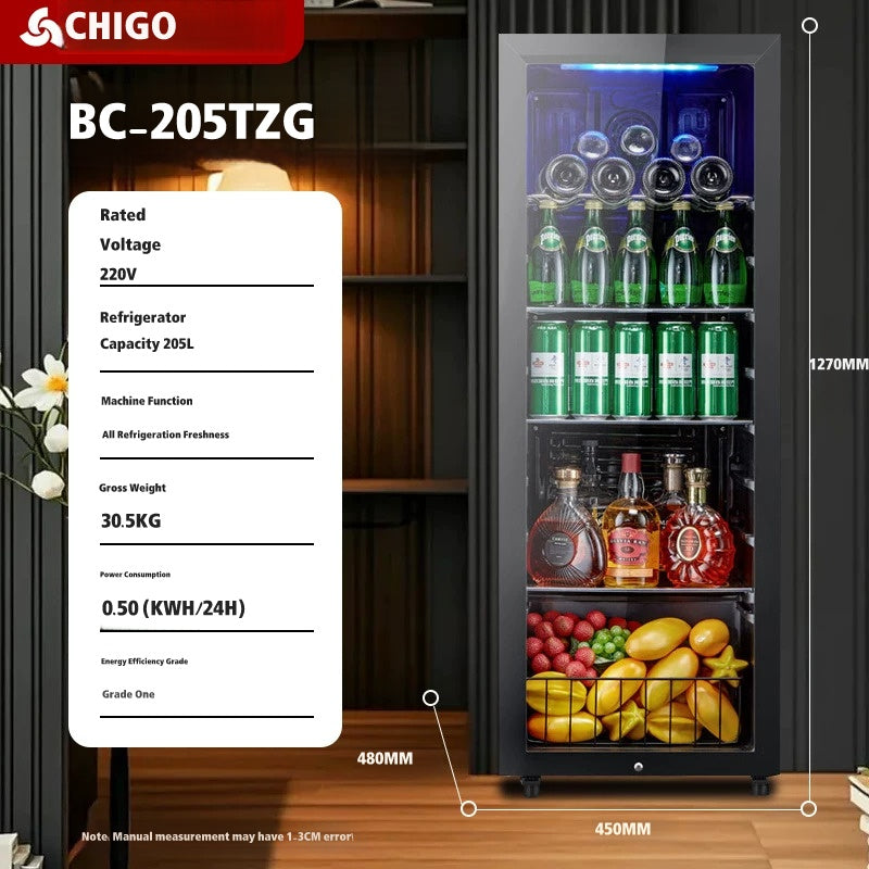 Chigo Ice Bar Compact Beverage Chiller with Transparent Glass Door - Lion City Company