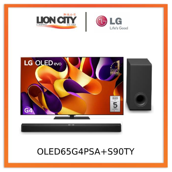 LG OLED65G4PSA OLED 65" evo G4 4K Smart TV + LG S90TY 5.1.3ch Sound Bar