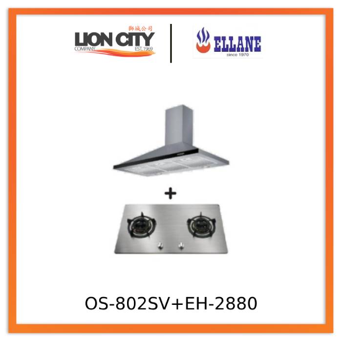 Ellane EH-2880 90cm Touch Control Stainless Steel Chimney Hood + Ellan ...