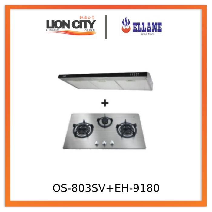 Ellane 60cm/90cm Slimline Hood With Black Panel EH-9180+ Ellane OS-803 ...
