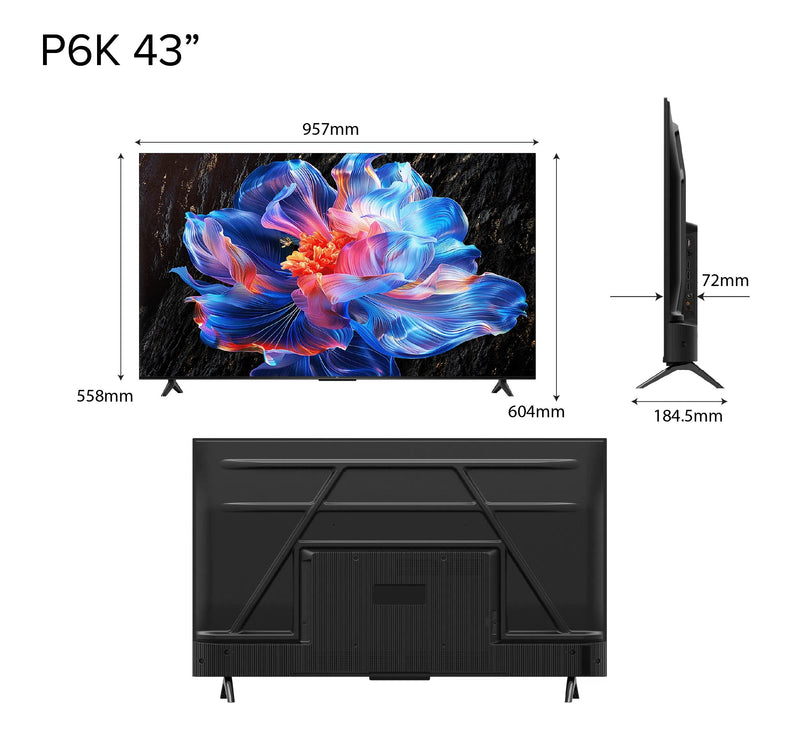 TCL P6K 4K Smart TV AI Google 43‑65 Inch