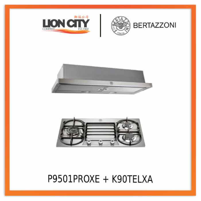 Bertazzoni P9501PROXE 90cm 3 Burner Gas + K90TELXA Hood Bundle