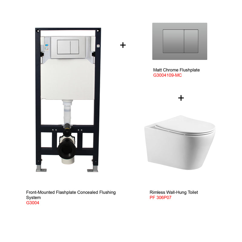 Rubine PF-306P07 Wall-Hung Toilet White