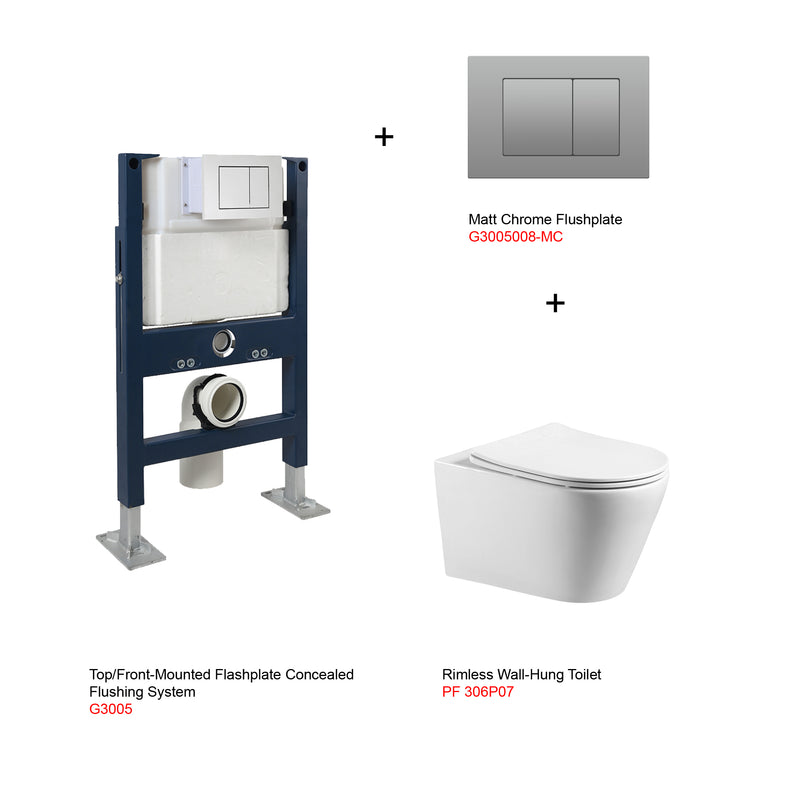 Rubine PF-306P07 Wall-Hung Toilet White