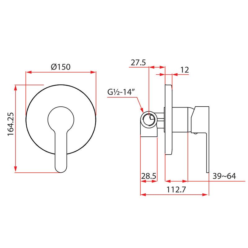 PICCOLI 3368 Concealed Shower Mixer Chrome