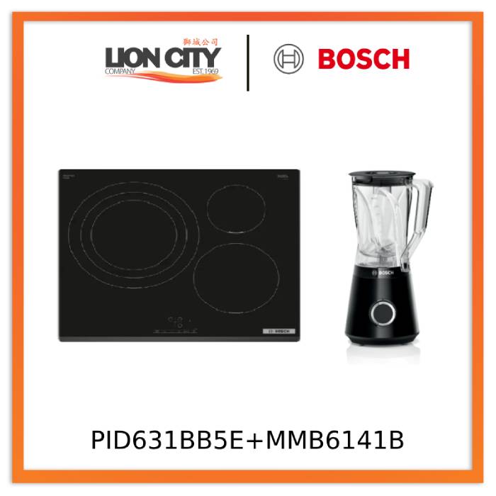 Bosch PID631BB5E Series 4 Induction Hob 60 cm Black + MMB6141B Blender VitaPower Serie | 4 1200 W Black