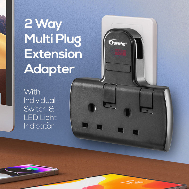 PowerPac 2-Way Multi Plug Extension Adapter PP272BK