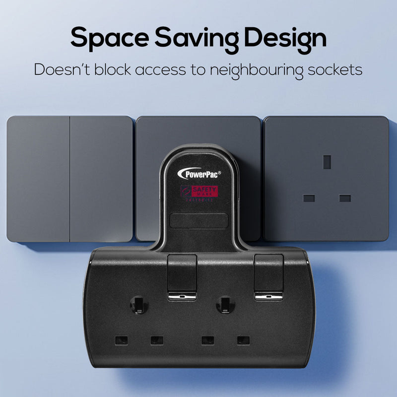 PowerPac 2-Way Multi Plug Extension Adapter PP272BK