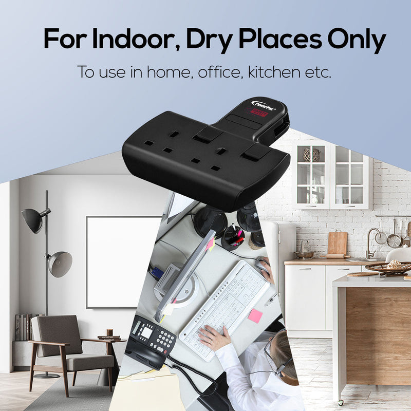 PowerPac 2-Way Multi Plug Extension Adapter PP272BK