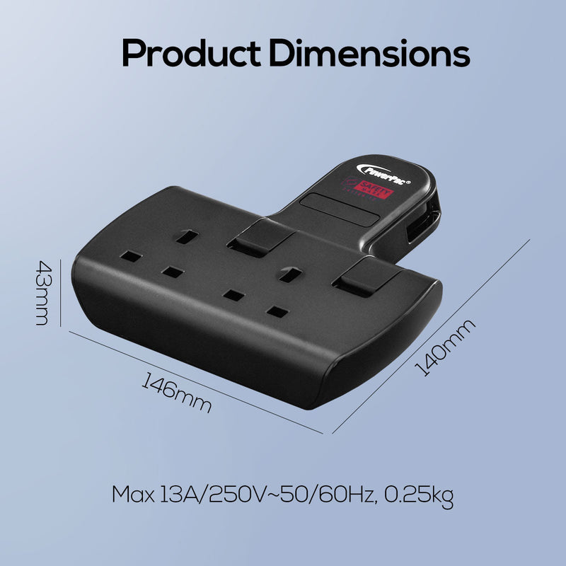 PowerPac 2-Way Multi Plug Extension Adapter PP272BK