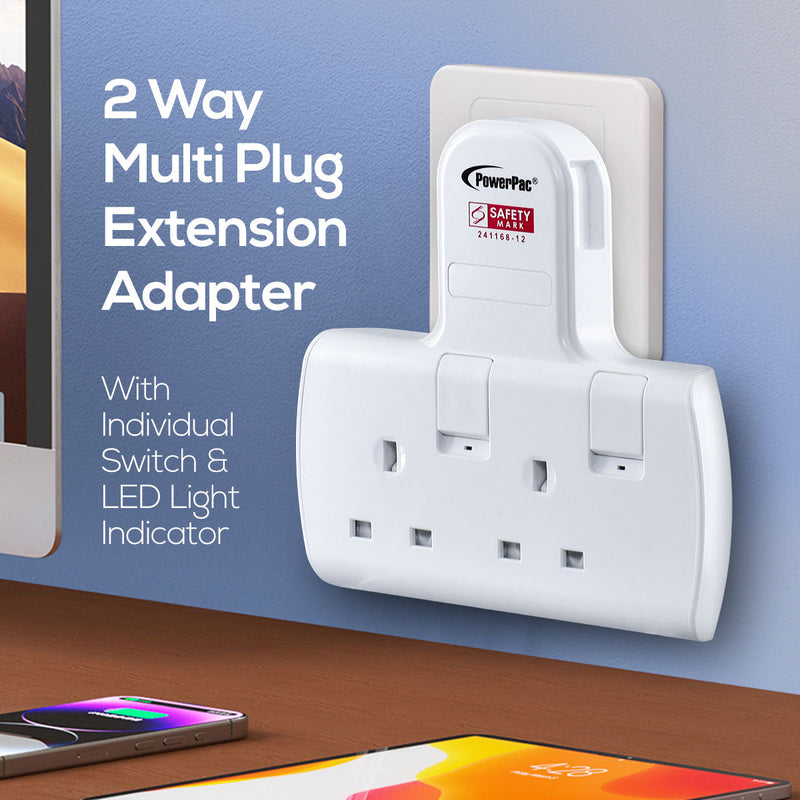 PowerPac 2-Way Multi Plug Extension Adapter PP272WH