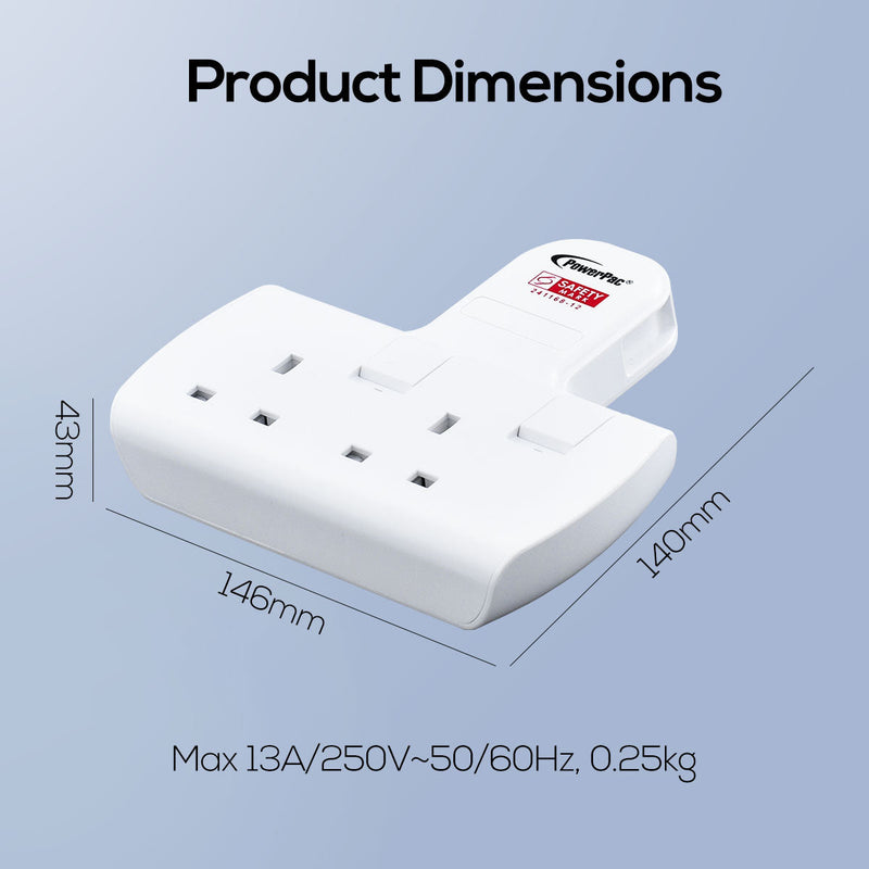 PowerPac 2-Way Multi Plug Extension Adapter PP272WH
