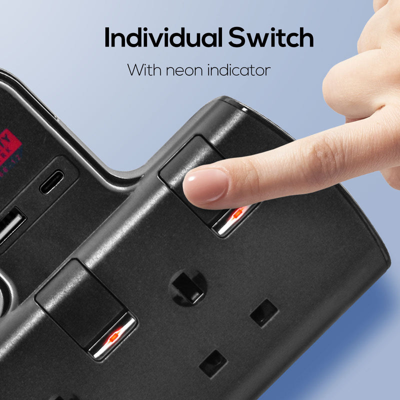 PowerPac 2-Way Multi Plug Extension Adapter PP292UBK