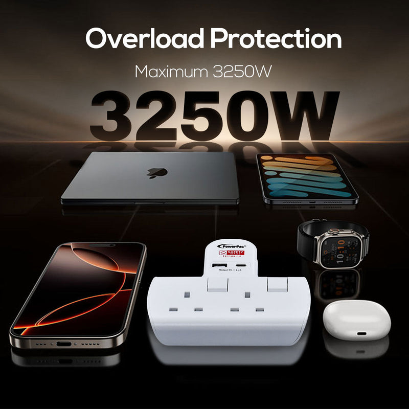 PowerPac 2-Way Multi Plug Extension Adapter PP292U
